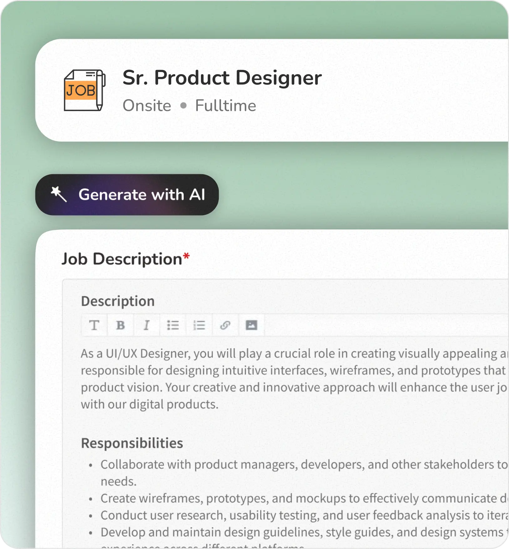 HireCentral AI job description creation